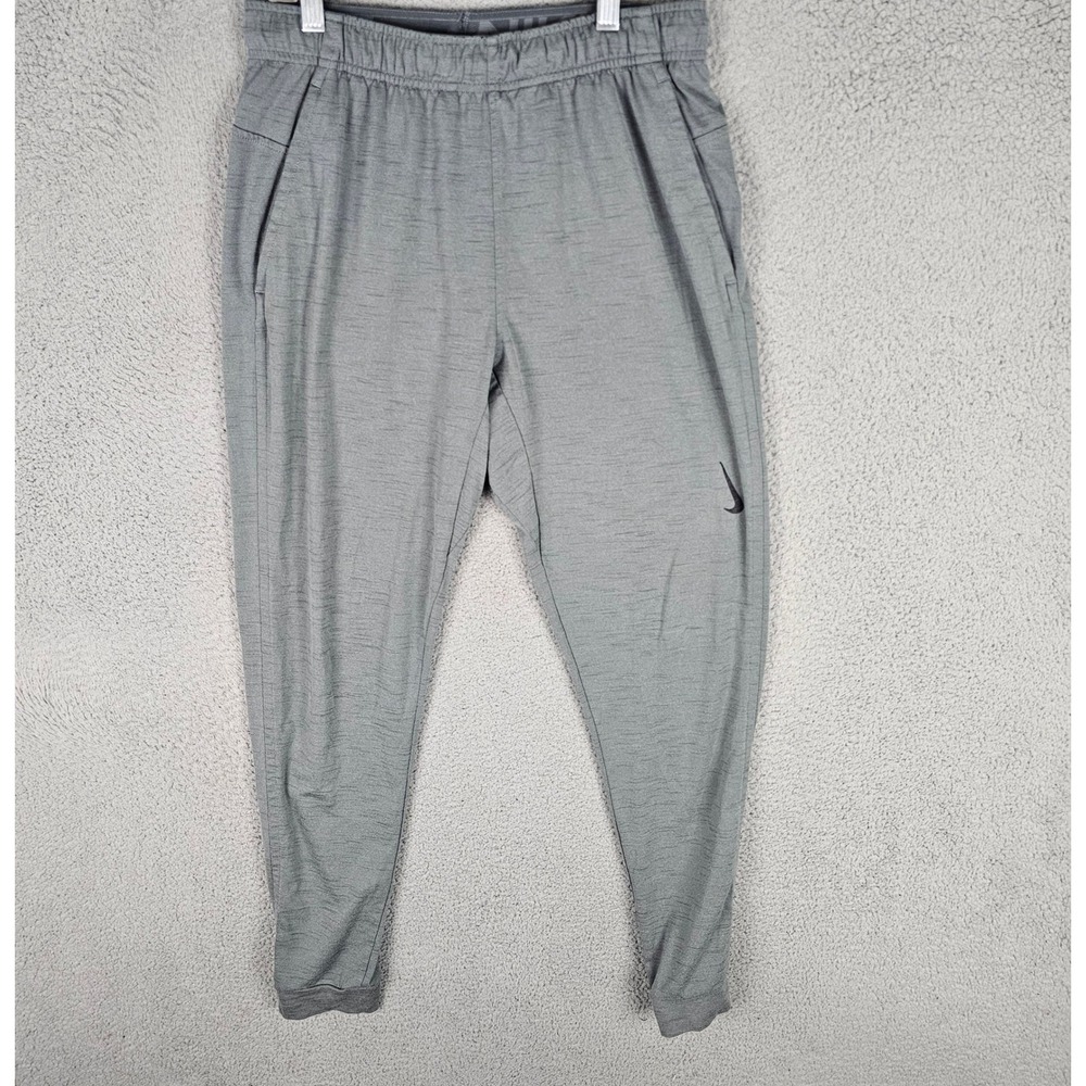 Nike Pants Mens L Gray Yoga Dri-FIT Tapered Joggers Heathered Stretch CZ2208-068